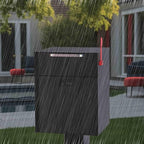 Post Mount Locking Mailbox with Code Lock - Large Capacity Security Password Metal Lock Mailbox - Waterproof Vertical Drop Mail Box Outdoor