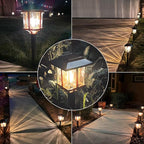XMCOSY+ Solar Outdoor Lights Waterproof IP65, Solar-Powered Garden/Yard/Pathway Lights with Warm White 2-Tone Bronze-Wood Stainless Steel Design for Landscape Driveway Walkway Decorative