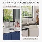 FORIOUS Kitchen Faucets with Sprayer, Stainless Steel Bar Sink Faucet Single Handle with Deck Plate, Commercial Pull Out Faucet for Kitchen Sink, Marine Boat Deck, Laundry Bar RV Camper