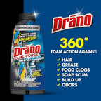 Drano Dual-Force Foamer Clog Remover, Commercial Line, 17 oz