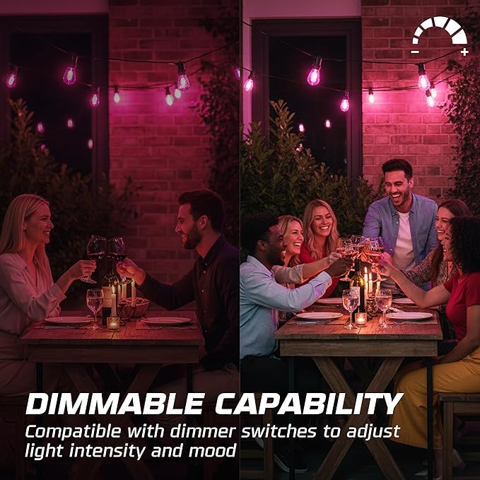 OHLECTRIC Purple Night Light Bulbs (10-Pack) 11-Watt S14 Sign Bulb, Decorative Light Bulbs, E26 Medium Base, Colorful Bulbs, Dimmable, Sign Replacement Lamp for Indoor & Outdoor Use. Avg Hours 5000