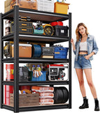 71"H Garage Shelving-5 Tier Garage Storage Shelves,Adjustable Heavy Duty Metal Shelving Unit and Storage Large Rack,Utility Steel Shelf For Warehouse Industrial Pantry Basement Organizers 71"x32"x14"