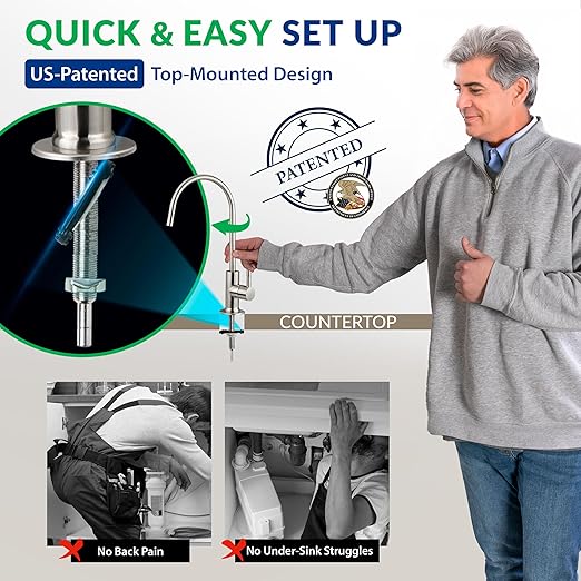 iSpring RCC7D 75 GPD Reverse Osmosis/Deionization Water Filter System, Removes TDS, Chlorine, Fluoride, Lead, and More, Fits Under Sink, 1 Year Warranty