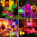 Solar Spot Lights Outdoor Color Changing, [7 Mode/12 Pack] Christmas Landscape Spotlights, Solar Light Outdoor Waterproof, Led Powered Flood Light for Outside Pathway Yard Garden Tree Halloween
