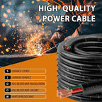 200ft 12/4 12 AWG Portable Power Cable (4 Conductor) - SJOOW 300V 12 Gauge Electric Wire for Motor Leads, Portable Lights, Battery Chargers and Machinery - 4 Conductor - 200 Feet Electrical Cord