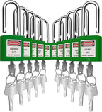 Lockout Tagout Locks, Safety Padlock, Keyed Differently Loto Safety Padlocks for Lock Out Tag Out Kits Station (Green NO.11-20)