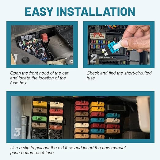 NuIth Manual Reset Mini Fuse Circuit Breakers 15A, E39 Low Profile ATO/ATC Circuit Breaker Blade Fuse 12V-32V DC 15A Re-settable Standard Blade Fuses for Car Truck RV Marine (2PCS-15A)