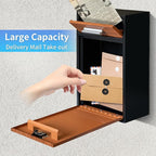 Combination Lock Wall-Mount Mailbox,Waterproof Heavy Duty Thickened Mailboxes for Outside, Security Drop Box with Lock, Extra Large Capacity Mounted Mailbox, XL