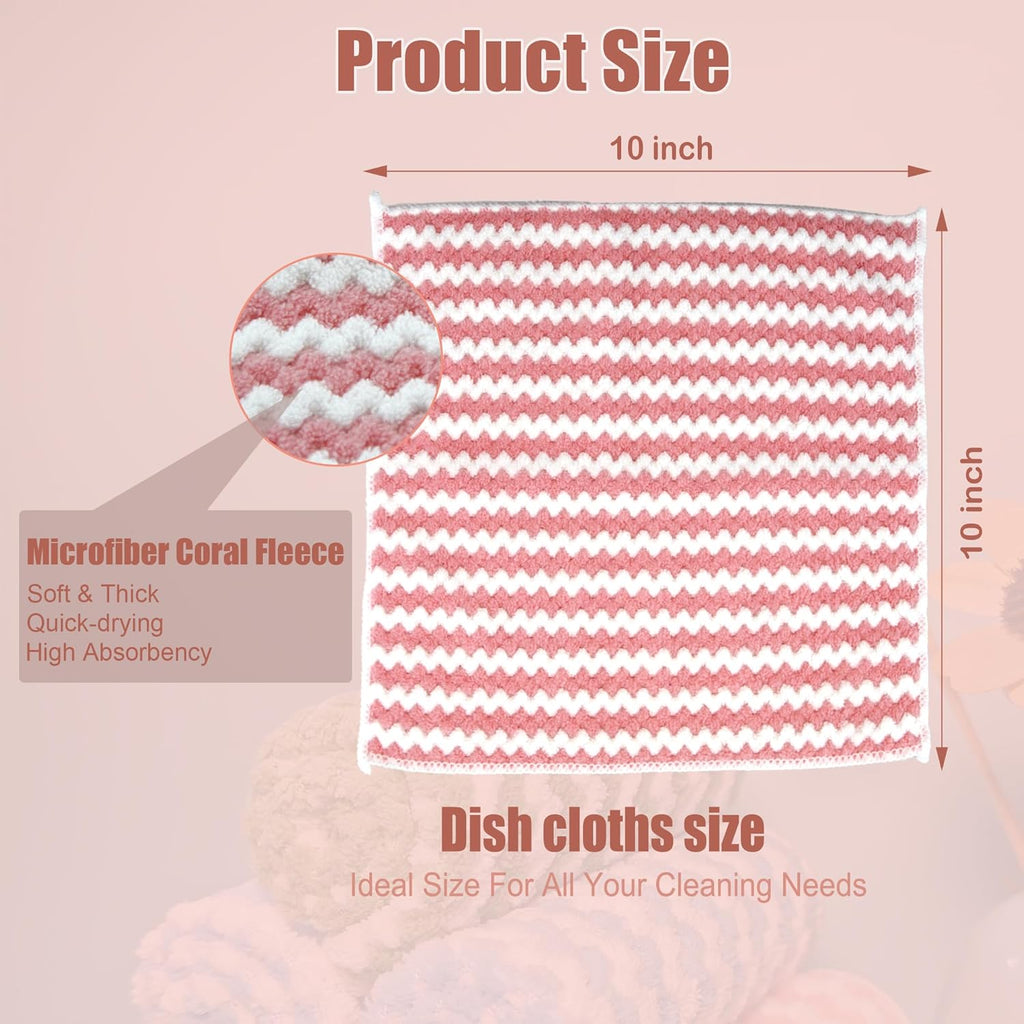 Microfiber Cleaning Cloth,Super Absorbent 12 Pack Dish Towels for Kitchen,Fast Drying Dish Cloth for Washing Dishes, Lint Free Dish Drying Towels, Reusable Kitchen Towels Set - 10"x10"