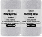 Microfiber Cleaning Cloth Roll -75 Pack - 2 Rolls, Tear Away Towels, 12" x 12", Reusable Cleaning Rags and Microfiber Towels for Cars, Garage and Household Cleaning Supplies (Grey)