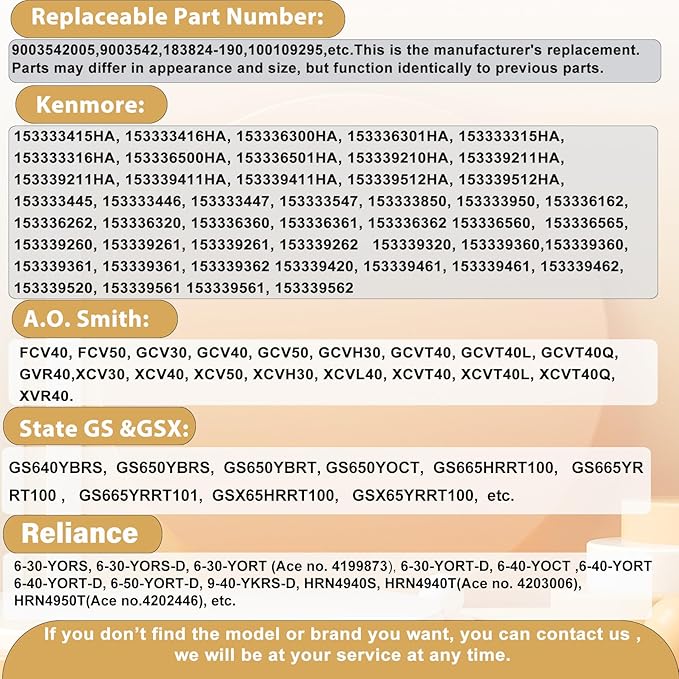 9003542 Natural Gas Pilot Assembly for Reliance, A.O.Smith, Kenmore, State GS and GSX Water Heater, 9003542 Pilot Assembly Replacement for 100109295 18324-190 9003542005