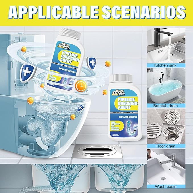 Pipeline Dredging Agent, 350ml Drain Cleaner, Powerful Sink & Toilet Clog Remover for Kitchen & BathroomCleaning, 1PCS (8 Fl Oz (Pack of 1), Lavender)