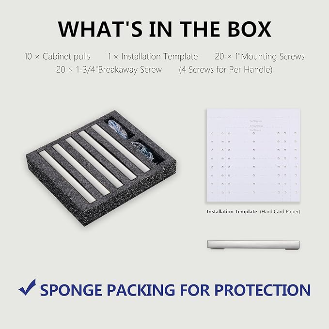 10 Pack 6 Inch Length|5 Inch(128mm) Hole Center Brushed Satin Nickel Kitchen Cabinet Handles, Cabinet Pulls Kitchen Cabinet Hardware, Cupboard Pulls, Drawer Handles