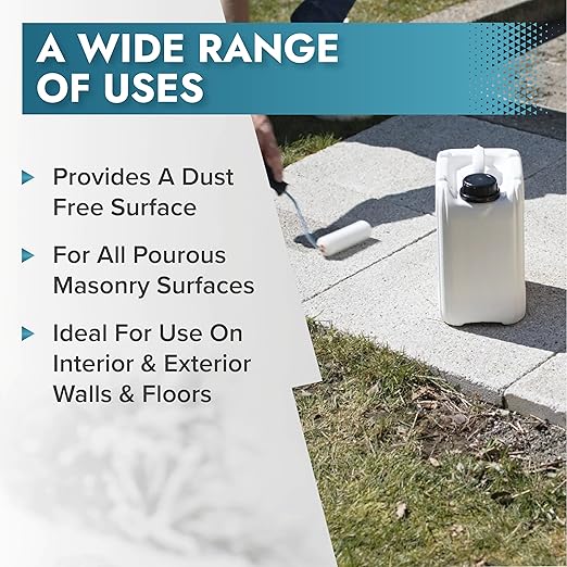 Polar Dust Proof Concrete Sealer Clear - 1.32 Gallon - Satin Finish - Concrete Sealer Outdoor & Indoor - Ideal Waterproofing for Stone & Concrete Garages, Kitchens, Factory & Warehouse Floors & Walls