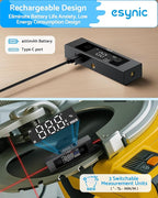 eSynic Portable Digital Angle Finder with Laser IP54 Waterpoof Digital Inclinometer 2 Backlight LCD Display Aluminium Alloy Rechargeable Laser Level Tool With Cross Leveling Line(Laser Level Class II)