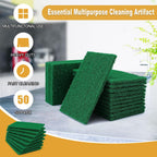 100 Pcs Scouring Pads,Heavy Duty Scour Pads,4 x 5.95 inch Reusable Green Scrub Pads for Metal Grills & Kitchen Scrubbers,Non-Scratch Scrubbing Pads for Household Kitchen Dishes Sink Bathtub