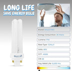 OHLECTRIC 26-att Fluorescent Tube with G24q-3 Base - 4100K Double Tube Fluorescent Lamps - Perfect for Outdoor Spaces and Public Buildings - Pack of 4