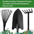 Set of 6 Gardening Tool Set, Rust-Resistant Handy Tools for Gardening, Ideal Gardening Gift Set, Including Trowel, Weeder, Hoes, and Rakes
