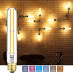 T10 Led Bulb,Dimmable LED Bulb 6W,E26 Tubular Light Bulb 60 Watt,Warm White 2700K,E26 Edison,AC120V,600lm Tube T9 T10 LED Light Bulb for Rustic Pendant,Chandeliers,Wall sconces 6-Pack