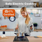 Empava 3000W Cooktop 2 Burner, Built in Infrared Electrical Stove Top for Kitchen 208~240V Hard Wired, No Plug, ETL Certified, Black, 12 Inch Radiant