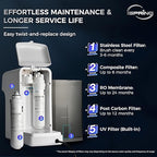 iSpring RCD100 5-Stage Countertop Reverse Osmosis System, Instant Hot RO Water Dispenser with UV, 2.5:1 Pure to Drain, 100 GPD Portable Water Filtration System, 4 Temperature Options, Plug and Play