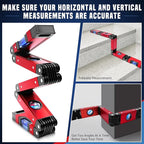 28 Inch Folding Level, Multi-Angle Precision Leveler with Magnetic Base, Foldable Aluminum Alloy Tool for Woodworking & Construction