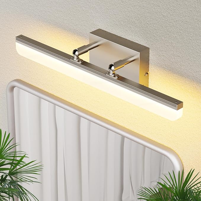 Brushed Nickel Vanity Light, 15.7” Dimmable LED Bathroom Light Bar with 5CCT, Adjustable Angle – Modern Wall Lighting for Bathroom, Powder Room, Bedroom, Apartment, Hotel