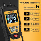 PREXISO Wood Moisture Meter - 7 in 1Digital Moisture Meter for Firewood, Woodworking, Walls, Home, Drywall, Paper, Floor - Moisture Reader, Pin-Type Water Leak Detector, Dampness Meter