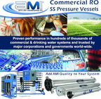 APPLIED MEMBRANES, INC. 4x40 RO Membrane Housing | Stainless Steel RO Pressure Vessel for 4" x 40" RO, UF, NF, MF Membrane Element | Commercial Water Treatment | 300 PSI | U-Pin Style | PV4040SSAU-316