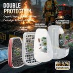 Gas Mask, Gas Masks Survival Nuclear and Chemical with 40mm & 6001 Activated Carbon Filter, Full Face Respirator Mask for Gases, Vapors, Dust, Chemical