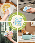 6 Pack Swedish Dishcloths for Kitchen - Reusable Dish Cloths for Washing Dishes Absorbent Cute Funny Kitchen Towels Cleaning Sponge, Rainbow