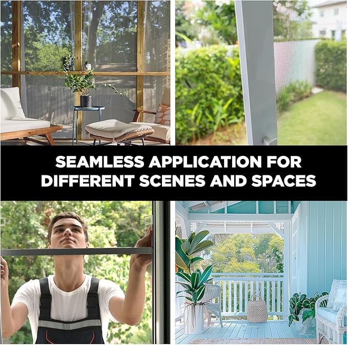 DOCA 72 in x 100 ft Window Screen Mesh - Window Screen Replacement, Fiberglass Mesh Roll for Window, Patio Screen, Porch Screen, or Door - Charcoal