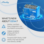 Shelly 1 Gen4 | Wi-Fi, Zigbee & Matter Smart Relay Switch with Dry Contacts, 1-Channel 16A | Home Automation | Alexa, SmartThings, Google Home, Apple HomeKit Compatible | Garage Door Opener (2 Pack)