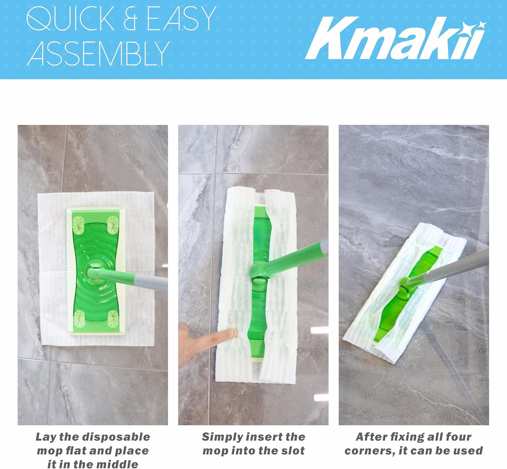 KMAKII Dry Sweeping Cloths Dry Mop Refills for Floor Mopping and Cleaning Disposable Dusting Cloths Electrostatic Cloths Unscented 120 Counts