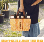 Aimerla Gardening Tool Set of 5 Heavy Duty Aluminum Garden Tools with Non-Slip Rubber Grip, Fashion Garden Bag, Durable Hand Tools for Garden, Weeding, Gardening Gifts for Women,Men - Daisy