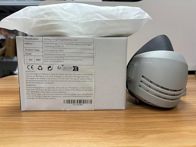 RANKSING Respirator Mask with Filters to Against Dust Gases Fumes Asbestos Organic Vapors Chemicals while Painting Spraying Sanding Welding Construct and Work Portable Protection PPE