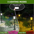 Solar Pathway Lights, 6 Pack 200 Lumens Super Bright Solar Lights Outdoor Waterproof with 2 Lighting Modes, Auto On/Off Outdoor Solar Lights for Yard, Walkway, Lawn, Driveway, Path,Outside