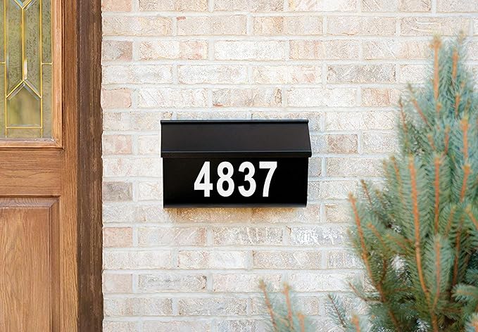 Mailbox Numbers Sticker - Reflective, Self Adhesive Numbers for Outside, Durable & Easy to Apply (White, 4" x 2, 3" x 1)