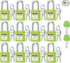 Lockout Tagout Locks with 2 Master Keys｜12-Pack Green OSHA Loto Lock｜Keyed Different & Laser Coding｜Lock Out Padlock Kits for Machinery & Electrical Panels