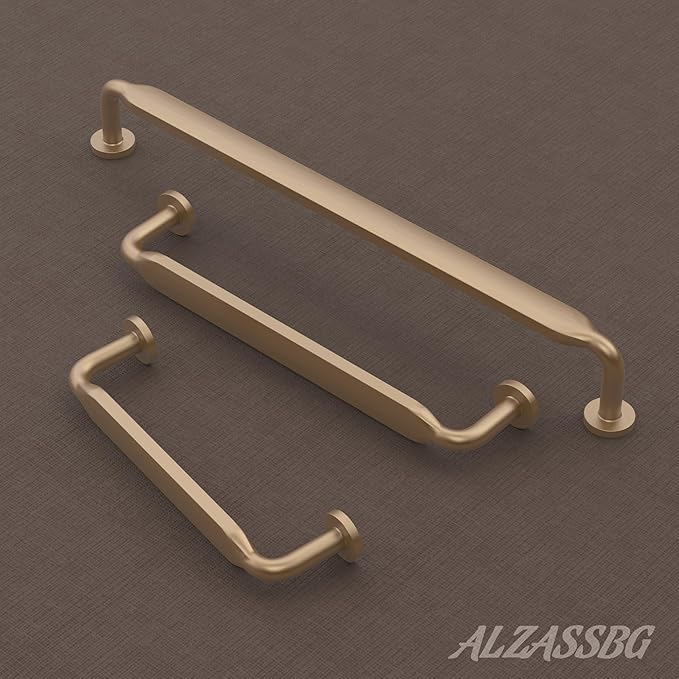 Alzassbg 6 Pack Champagne Bronze Cabinet Handles, 7-1/2 Inch(192mm) Hole Centers Arch Modern Cabinet Pulls Kitchen Cabinets Hardware for Cabinets and Drawers AL3503TGP