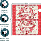 Kawani Happy Valentine's Day Mailbox Covers Magnetic Pink Red Love Heart Valentines Mailbox Covers Magnetic Standard Size 21x18 Inch Holiday Post Letter Box Cover for Garden Yard Decor