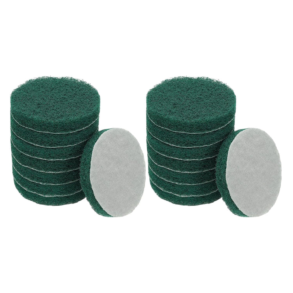 Power Scrub Pads, Scrubbing Pads 180 Grits Scouring Discs - Fitting for (Home Kitchen Cleaning - Drill Attachment - Scrubber Replacement) 16 Pcs & 4 Inch & Green