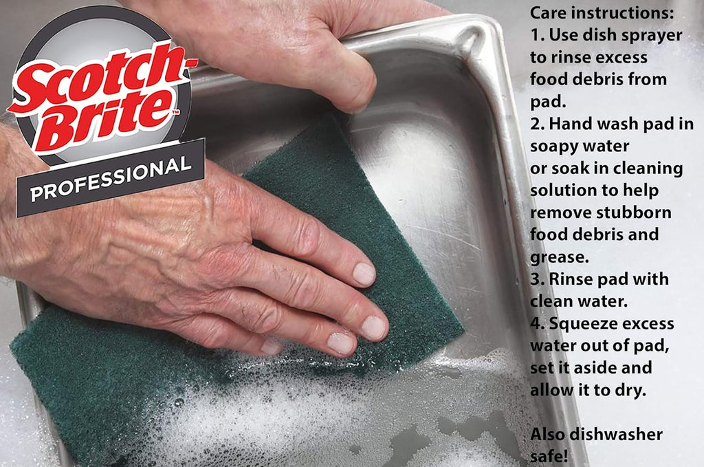 Scotch-Brite General Purpose Scouring Pads 105, Green, 4.5" x 6" Cleaning Scrub Pads (Pack of 40)