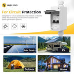 DC Solar Panel Disconnect Switch 20 Amp AC Miniature Circuit Breaker Box 500V 2 Poles with IP65 Waterproof UV-Proof Box for Outdoor Solar PV Homes Battery