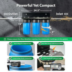 iSpring Whole House Water Filter System, Reduces up to 99% Chlorine, Sediments, Taste, Odor, 3-Stage w/ 10-Inch Sediment and Carbon Block Filters, Model: WGB31B, 1" Inlet/Outlet