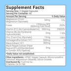 Ashwagandha Supplements with Maca Magnesium Vitamin B6 B12 for Energy Support, Calmness, and Restful Sleep, Support Cortisol Supplement for Men and Women, 90 Capsules