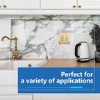 LIDER Matte Finish Double Decorator Switch Cover, Screwless Wall Plate, Mid-Size 2-Gang 4.88" x 4.92", Unbreakable Polycarbonate Thermoplastic, UL Listed, LSWP-32M-BGD5P, Brushed Gold, 5 Pack