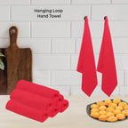 Urban Villa Flour Sack Red Kitchen Towels 100% Cotton Highly Absorbent Dish Towels for Bread Proofing Baking Drying Dinnerware Glass Embroidery DIY Projects Zero Lint 27x27 Inches (4 Pack)