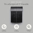 NACH Mailboxes for Outside Wall Mount, 15 x 9.5 x 4 inches, Black Wall Mounted Mailbox and Newspaper Holder, Waterproof Mailbox for Door - The No Admail Milano Mailbox