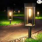 Solar Lights Outdoor, Bright Solar Pathway Lights Waterproof IP65, 4 Pack Warm Color Solar Path Lights for Yard, Landscape, Lawn, Patio, Walkway, Driveway, Garden Decoration